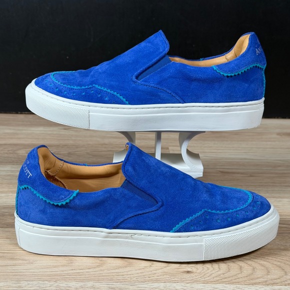 The Office Of Angela Scott Shoes - The Office of Angela Scott Sneakers Womens 7 Blue White Harper Suede Wingtip